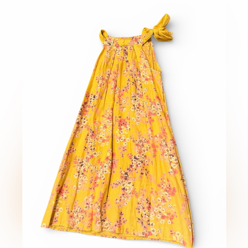 Bellamb Yellow Floral Tie-Strap Dress – Size M